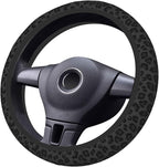 KARREAL Black Leopard Print Cheetah Elastic Steering Wheel Cover, Non-slip Breathable Neoprene Steering Wheel Covers, Women Leopard Car Accessories, Universal 15 Inch Fit Auto, Suvs, Truck