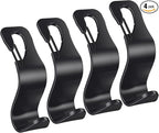 Car Seat Hooks 4 Pack, Headrest Hooks for Purses Groceries Bags with Metal Lock, Car Purse Holder Seat Back Storage Hooks