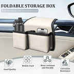 Car Window Armrest Storage Box, Comfortable Leather Vehicle Door Side Arm Rest Pad Organizer Bag, Multifunctional Automotive Window Armrest Storage Pocket, Universal for SUV Van Truck (Beige)