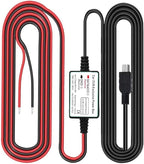 Dash Cam Hardwire Kit, Mini USB Port, DC 12V - 24V to 5V/2.5A Max Car Charger Cable kit with Fuse, Low Voltage Protection for Dash Cam Cameras