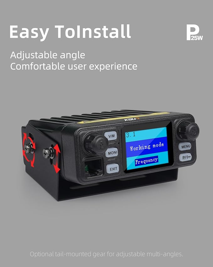 KSUN Mobile Transceiver Radio for Vehicle Truck with Cigarette Lighter Plug Dual Band VHF/UHF Mini Car Radio Long Range CB Two Way Radio for Driver Off Road,UV5200D