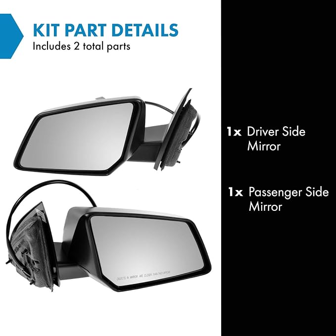 Driver and Passenger Side Mirror Assembly Set Power Textured Foldaway Compatible with 09-17 Chevrolet Traverse 09-16 GMC Acadia 17 GMC Acadia Limited 08-10 Saturn Outlook