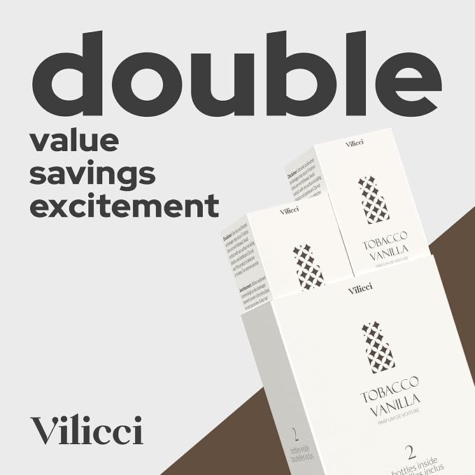 Tobacco Vanilla Car Fragrance (pack of 2) – Premium Auto Perfume & Car Air Freshener | Sophisticated & Timeless Scent | Long-Lasting (Up to 120 Days) | Odor Eliminating | Vegan, Cruelty-Free