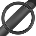 Sporty Two Tone Ergonomic Grip Steering Wheel Cover - Plush Leather Grip for Standard Size Wheels 14.5-15 inch Gray/Black
