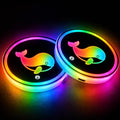 Dolphin LED Cup Holder Lights for Car,7 Colors Light Up Cup Holder Coasters for Car Decor,Vibration Sensor Coasters,Dolphin Auto Accessories Gifts for Women Men,Universal for SUV Sedan Truck