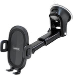 Suction Cup Phone Holder Windshield/Dashboard/Window, Suction Cup Car Phone Mount with Strong Sticky Gel Pad, Compatible with iPhone, Samsung & All Cellphones, Matte Black