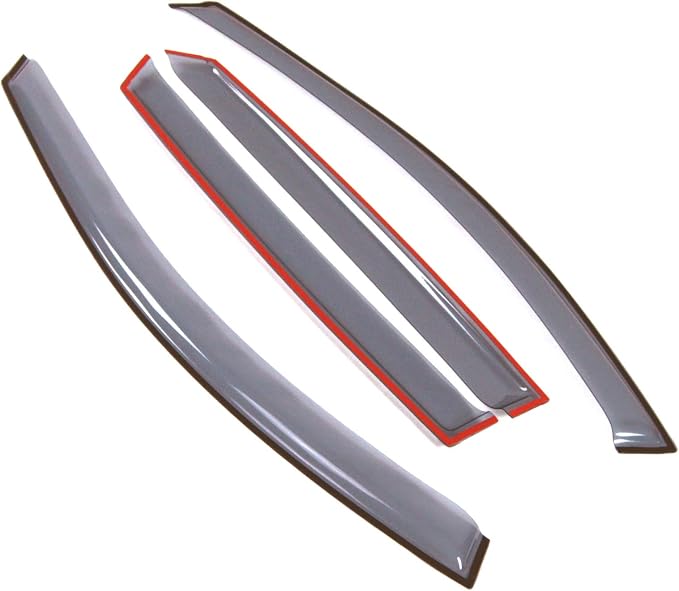 Car Window Rain Guard | Outside Mount Visors Auto Side Window Deflectors | Windows Visor Rain Shields Compatible with 2007-2012 Hyundai Veracruz | 4 Pcs Set, LGWV2-263, Light Tinted