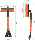 Snow Brush and Ice Scrapers for Car Windshield, Detachable Snow Remover for Cars EVA Foam Grip and Rotatable Brush Head Snow Scraper for Car Trucks SUV, Winter Cars Accessories (Orange)