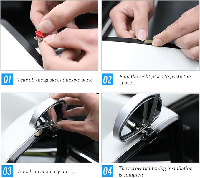 Mandark 2PCS Car Blind Spot Mirror, Rectangle HD Glass Convex Vehicle Rearview Mirror, Wide Angle Adjustible Auto Exterior Blindspot Side View Mirror, Universal for SUV, Sedan, Truck (Silver)