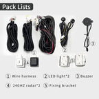 Car Blind Spot Detection System, 24GHz Millimeter Wave Radar Sensor Blind Spot Monitoring System Kit, Universal Car SUVs Trucks RVs Lane Changing Warning with Reversing Radar Parking System