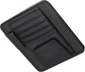 Car Sun Visor Organizer, Premium Leather Sun Visor Sunglass Holder with Card Holders & Pen Clip Slot, Universal Car Interior Organizer for Driving License, Card, Pen (Black)