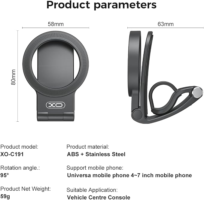 XO Magnetic Phone Holder for Car,Strong Non-Slip Car Phone Mount, Hands-Free Navigation for Car,Phone Holder for Car/Desk, Compatible with iPhone/Samsung and All Smartphones