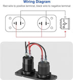 12V USB Outlet Marine Switch Panel Plug, PD3.0 and Dual QC3.0 USB Ports Aluminum Car Charger with LED Voltmeter Power Switch, Lighted 150W Cigarette Lighter Socket 2 in 1 DIY Kit for Boat RV ATV, etc.