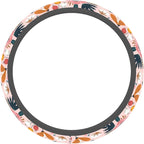 Car Steering Wheel Cover for Women Men, Non-Slip Pink Floral Steering Wheel Protector, Universal 14"-15" Fit for Cars, SUVs, Trucks (Pink Floral)