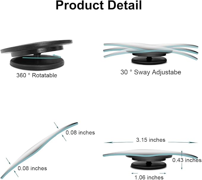 Rhombus Blind Spot Mirror - 2 Inches HD Glass Frameless Wide Angle Convex Mirror, 360° Adjustable Side Rear View Mirror with 3M Adhesive for Car SUV Truck 2 Pack