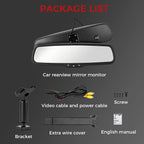 4.3 inch Car Mirror Monitor, 480 x 272 Resolution, 500 cd / m2 HD Reverse Camera System, Camera Monitor Parking Aid with Bracket, Suitable for Trucks and Vans