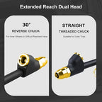 UHARBOUR Dual Head Tire Pressure Gauge 10-150PSI, Heavy Duty Semi Truck Tire Pressure Gauge 1-10 Bar, Air Pressure Gauge for Tires Extended Tube for Semi Truck, RV, Car, Motorcycle(Pack of 2)