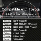 Customized Auto Car Steering Wheel Cover for Toyota Tacoma,4Runner,Tundra,Sequoia,15.5-16 inch(Diamond Quilted-Black+Red-Large Size)