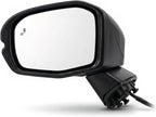 Left Driver Side Mirror Compatible With 2023 2024 2025 2026 2027 Honda CRV With Power Glass Heated Turn Signal Light Blind Spot Light Manual Folding 8-Pins Black