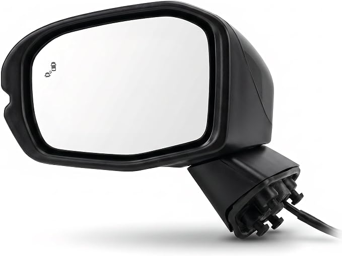 Left Driver Side Mirror Compatible With 2023 2024 2025 2026 2027 Honda CRV With Power Glass Heated Turn Signal Light Blind Spot Light Manual Folding 8-Pins Black