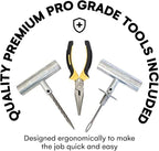 Tire Repair Kit - Professional Heavy Duty Tire Plug Kit, Tubeless Tire Repair Kit for Flat Tire & Puncture Repair on Cars, Trucks, SUVs, ATVs, UTVs, RVs & Motorcycles