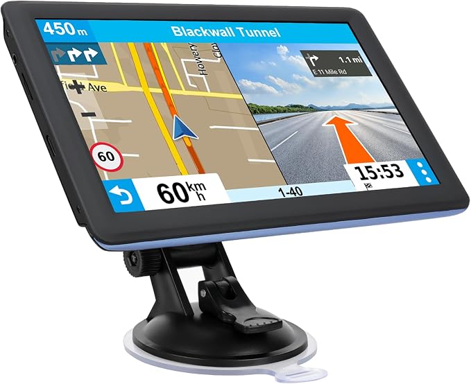 7" GPS Navigator for Car Truck RV, Car GPS Navigation System with 2026 Maps, Lifetime Free Updates, Voice Guidance, Speed & Red-Light Camera Alerts, Custom Truck Routing (Blue)