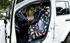 Car Seat Cover Towel for Front Seats Non-Slip with Headrest Pocket & Strap | Universal Fit for Cars Truck SUV|Car Seat Hoodie & Phocho Perfect After Gym Workout, Beach,Yoga and Running|Anti-dog Scratch