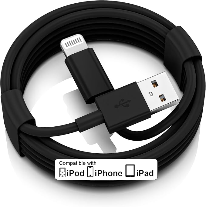 Car iPhone Carplay Cable, Car Charger Cord, USB A to Lightning Cable Fast Charging & Data Transfer for iPhone 14/13/12/11 Pro Max XR XS X 8 7 6 Plus SE Tangle-Free,3ft Black