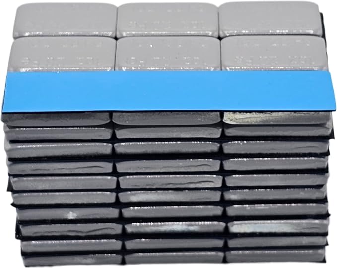 Stick On Wheel Weights - 1.00-Ounce, Grey Colored Coating, Blue Adhesive Tape - Professional Quality Tire Balancer Stickers - Durable Car, Vehicle, Automobile Accessories & Parts - Pack of 90