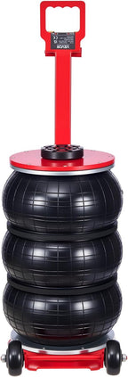 Air Jack, 5 Ton/11023 lbs Triple Bag Air Jack, Airbag with Six Steel Pipes, Lift Up to 18.3 inch/464 mm, 4-10 s Fast Lifting Pneumatic with Adjustable Long Handle for Cars, SUVs, Pickup Trucks