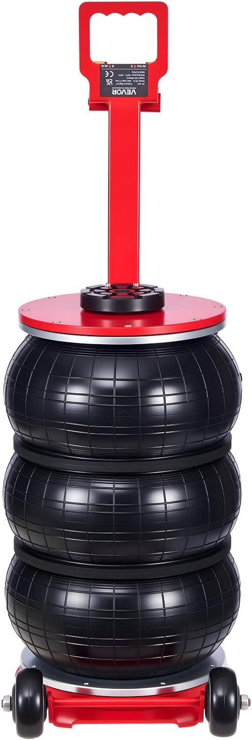 Air Jack, 5 Ton/11023 lbs Triple Bag Air Jack, Airbag with Six Steel Pipes, Lift Up to 18.3 inch/464 mm, 4-10 s Fast Lifting Pneumatic with Adjustable Long Handle for Cars, SUVs, Pickup Trucks