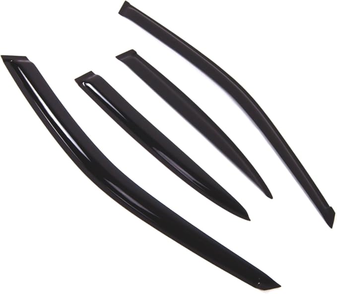 WD2-221 Dark Smoke 4 Pcs Set Window Visor (Outside Mount) Deflector Rain Guard Compatible with 2001-2005 Honda Civic Sedan