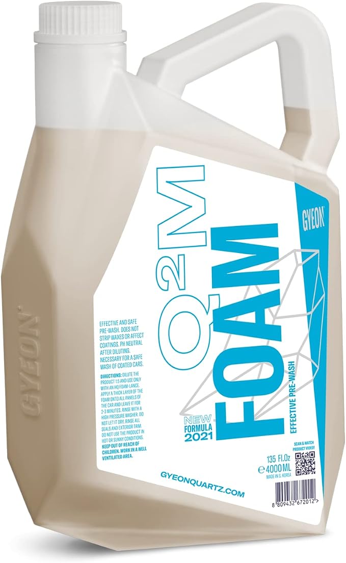 Gyeon Foam Premium Car Pre‑Wash Snow Foam for Safe Paint Cleansing Deep Clinging Suds Touchless Pre‑Wash Cleaning Solution for Coating Maintenance Safe Pressure Washer for Car Exterior
