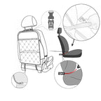 Seat Back Protector w/Dual Pockets,Guards Seats from Kicks & Scuffs | Keeps seat backs looking new for a long time. Easy to install and clean. 2-piece set, size: 30in × 18in × 0.2in