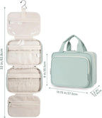 Hanging Toiletry Bag for Women Travel Makeup Bag Organizer Toiletries Bag for Travel Size Essentials Accessories Cosmetics (Mint Green (Medium))