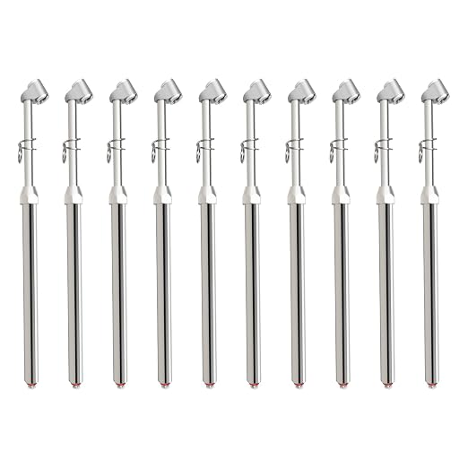 10Pcs Silver Double Straight Type Tire Pressure Gauge，Dual Head Air Pressure Gauge，Pressure Range 10-160 Psi(Suitable for Trucks, etc.