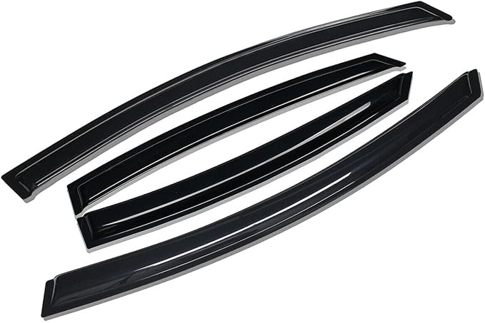 Tape-On Rain Guard 4-Piece for 2015-2019 Hyundai Sonata Windows Visor Shield Shade Smoke 94361