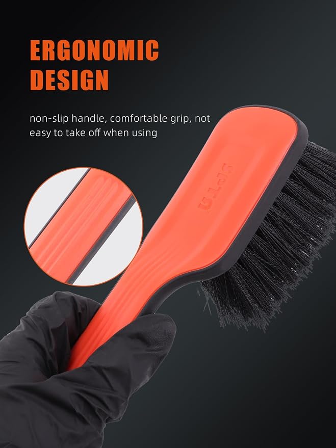 Tire Brush, Carpet Cleaning Brush, 2Pcs Wheel Brush, Carpet Cleaning Brush,Stiff Synthetic Bristles, Ergonomic Design Handle, Scrub Brush for Floor Mats,Car Wheel Hub Cleaning,Car Interior, Home