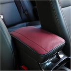 Car Armrest Storage Box Mat, Fiber Leather Car Center Console Cover, Car Armrest Seat Box Cover Accessories Interior Protection for Most Vehicle, SUV, Truck, Car (Wine Red)