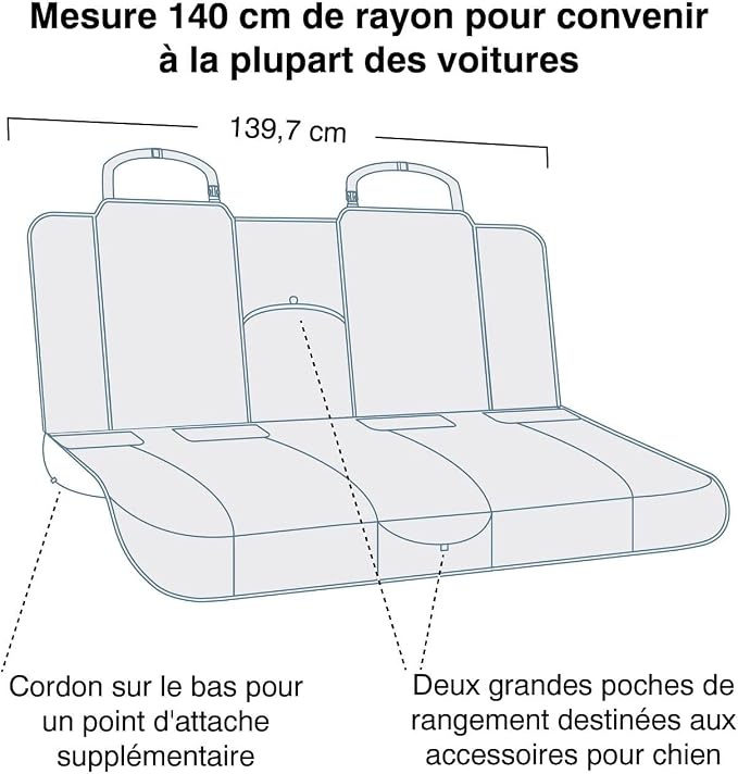 Heather Bench Seat Cover - Waterproof Car Seat Protector for Dogs - Stylish Two-Tone Fabric - Stain Resistant Cover - Secure Fit - Durable Travel Gear - Heather Charcoal Grey