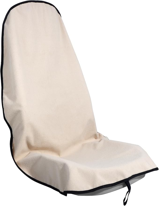 Car Seat Cover Protector Front Seats,for Gym Workout,Running,Swimming,Beach and Hiking,Waterproof Sweat Towel Bucket Seat Covers for Cars SUV Trucks (Off-White, 1Pcs)