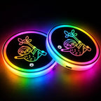 Sloth LED Cup Holder Lights for Car,7 Colors Light Up Cup Holder Coasters for Car Decor,Vibration Sensor Coasters,Sloth Auto Accessories Gifts for Women Men,Universal for SUV Sedan Truck