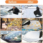 Windshield Cover for Winter Ice/Snow/Frost, Heavy Duty Thick Protective Windscreen Cover, Snow Ice Frost Dust Water Resistent, Heat Car Windshield Snow Cover (58inch*46inch)