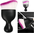 Car Detailing Brush, Curved Soft Bristles Auto Removal Dust Collectors, Universal Vehicle Dashboard, Air Conditioner Vents etc Interior Cleaning Tool Accessories (Purple)