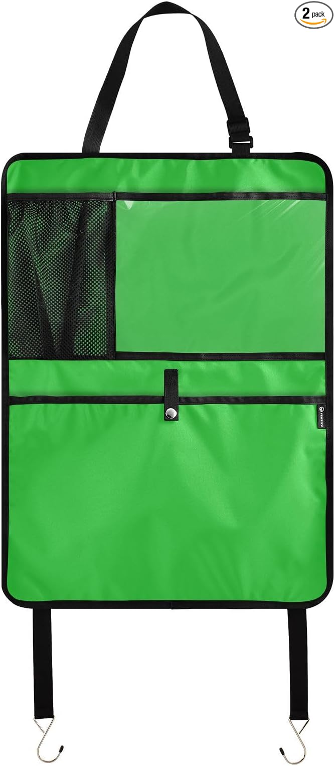 Malachite Back Seat Protector with Storage Pockets, 2 Pack Seat Protector Back