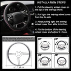 Microfiber Leather Steering Wheel Cover Anti-Slip Matte Finish Auto Car Wheel Cover Universal 15 Inch Wheel Cover for Car Embossing Pattern (Pink Line)