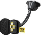 MXWDL Magnetic Cell Phone Car Mount, Suction Cup Phone Holder for Car Dashboard/Windshield with Extra Strong Magnet and Thick Metal Plate Compatible with iPhone, Samsung, and All Devices
