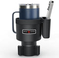 Cup Holder Expander with Phone Holder & Cable Access, 3-in-1 Car Organizer, Side Storage Box for Phone/Cards, Compatible with Yeti, Owala, Hydro Flasks & Large Bottles Mugs in 3.4"-3.8"