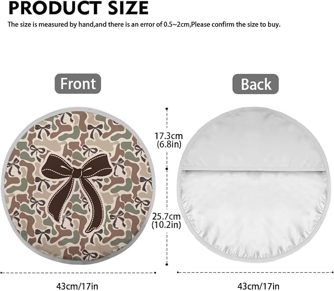 Camo Bow Steering Wheel Cover Sun Shade Universal Anti-Heat Aluminum Foil Auto Interior Protector,Block UV Rays Cool in Summer Universal for Cars Truck SUV Van