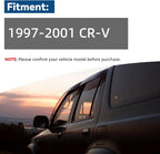 4pcs Window Rain Guard Compatible with 1997-2001 Honda CR-V CRV Outside Mount Tape-On Window Visors